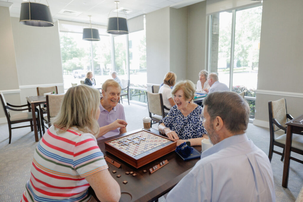 Seniors playing Scrabble