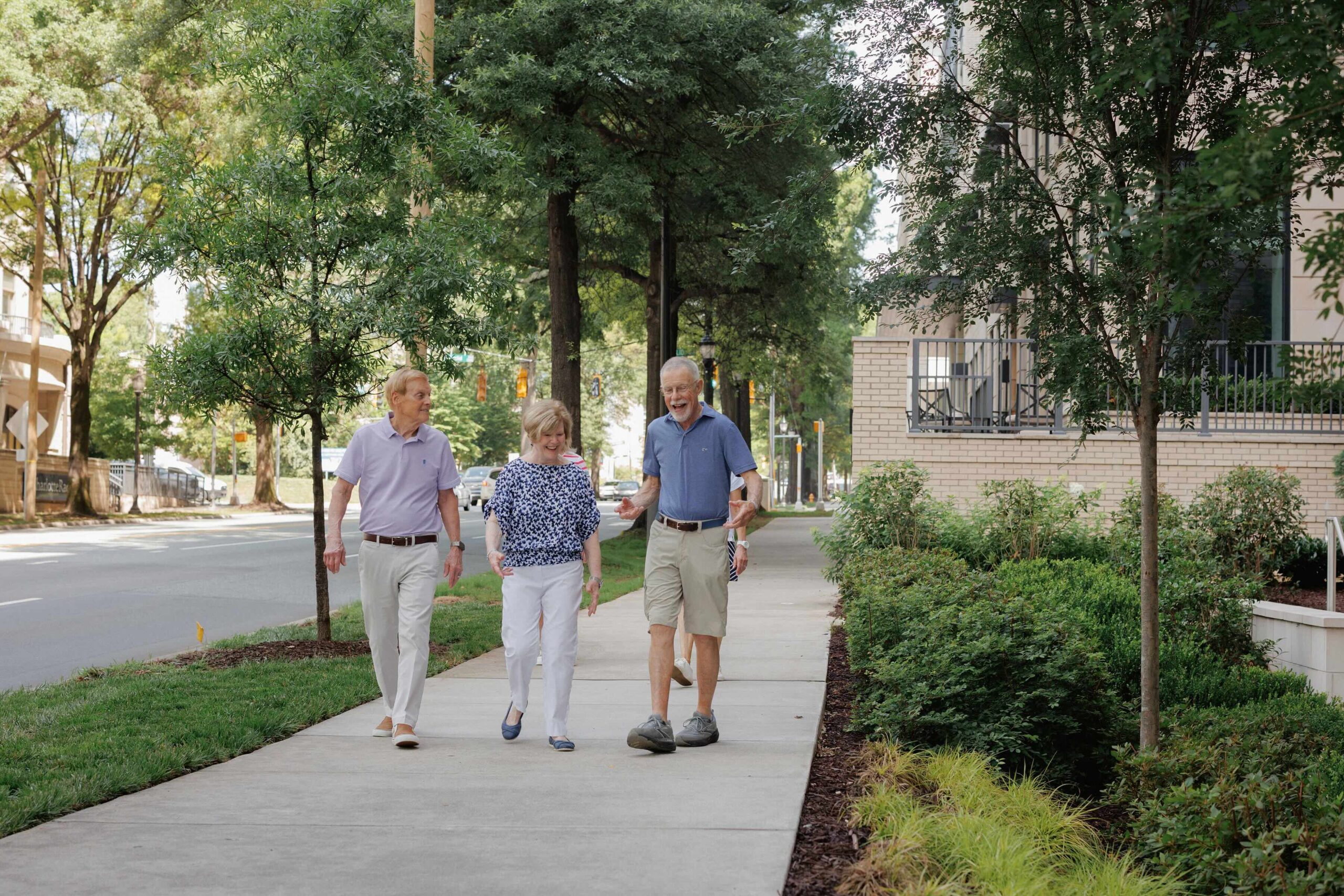 Seniors walking at The Village on Morehead in Charlotte NC